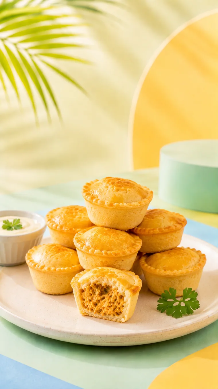 Golden Brazilian empadinhas, little buttery savoury pies