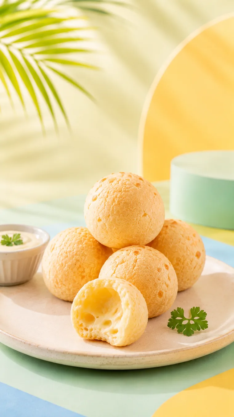 Warm Brazilian pão de queijo, golden cheese bread rolls